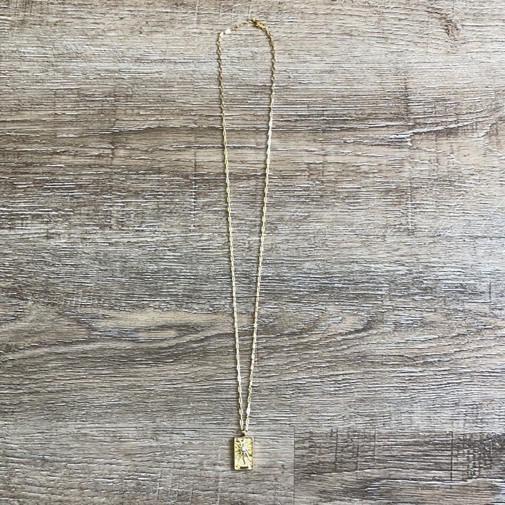 The Sun Tarot Card Pendant Necklace Gold - Picture 4 of 4